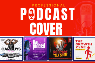 professional design modern podcast cover artwork  logo