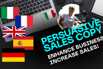 do highly persuasive sales copywriting for your sales page