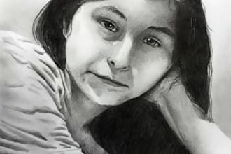 make a portrait drawn in pencil