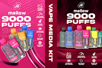 design a vape media kit, including posters and menus etc