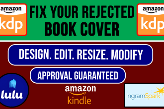 fix, edit, resize, format amazon kindle kdp, book cover