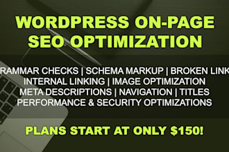 make a complete on page SEO optimization of wordpress
