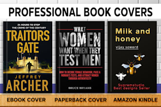 design the book cover, ebook cover, paperback and KDP cover