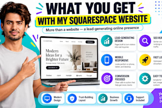 do modern squarespace website design and squrespace wesbite redsign