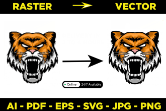 do vector tracing, line art for product and clothes and digital marketing or use