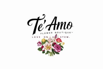 custom modern flower logo or icon design service