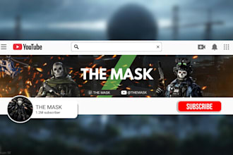 design youtube banner for gamer and streamer