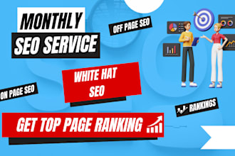 provide monthly SEO service to get google 1st page ranking