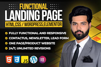 build landing page design or wordpress landing page design