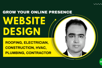 design roofing, plumbing, electrician, contractor, construction, hvac website