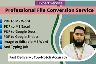 convert PDF to word, image to word
