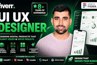 do web app UI UX design, saas dashboard UI UX design in figma ai expert