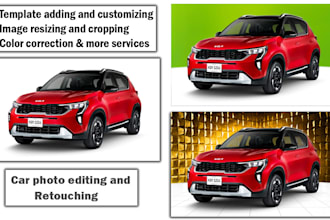 car photo editing or automotive image, car photo retouch and background replace