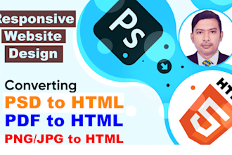 convert PSD to HTML responsive website