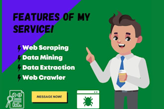 do web scrapping, data mining, data extraction,  in python