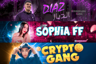 design a professional youtube banner and icon, channel art