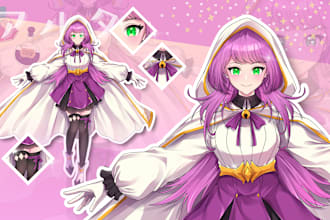 draw anime art characters for fanart, oc, vtuber art, or manga illustration