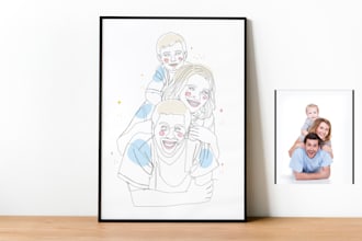 draw one line art portrait illustration from your photo