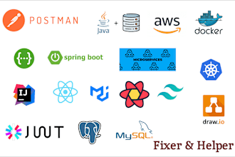 help java, spring boot, react, database, linux