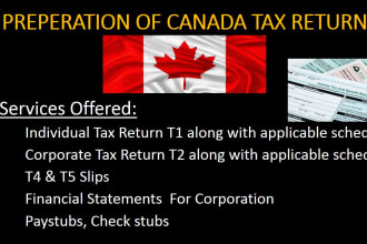 prepare canada tax return business t2 and personal t1