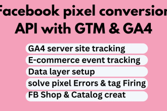 set up facebook pixel shopify, conversion API with GTM, ga4