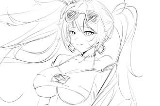 draw an anime,manga styled sketch , sfw or nsfw
