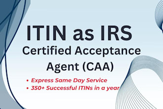 get your itin individual taxpayer number as irs certified caa