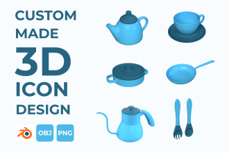 create custom, unique 3d icons for your UI, website or app