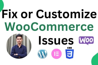 fix wordpress issues, wocommerce issue, css problems, errors