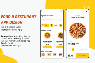 create modern restaurant food app and grocery store app in flutter