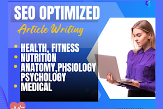 write sports ,medical, health, fitness and nutrition articles