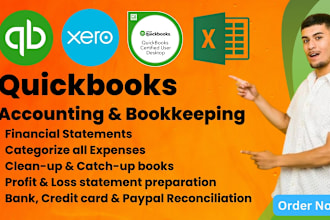 do quickbooks online clean up, setup, bookkeeping and excel financial modeling