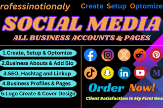 social media accounts create setup and optimize for business pages