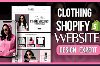 design luxury shopify clothing website, fashion streetwear y2k clothing brand