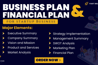 write investor ready business plans, financial plans, projections and pitch deck