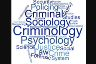 write on criminology, criminal law and criminal justice