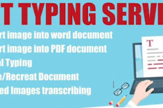 transcribe or retype images, scans, handwriting, PDF in 12 hours