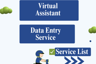 be your virtual assistant HR support, custom forms, data entry,