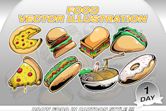 do food and drink in vector cartoon illustration
