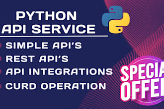 develop rest API using fastapi or django with database integration