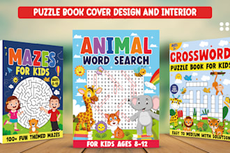 provide word search maze and sudoku word scramble activity puzzle book for KDP