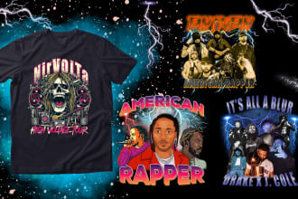 create rap tee 90s bootleg vintage t shirt design
