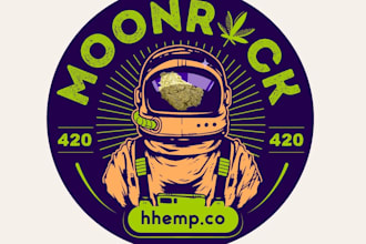 create an astronaut dabbing style rocket logo for your brand