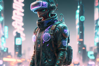 draw cyberpunk art anime illustration for you