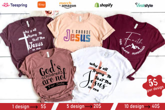 do unique christian typography custom t shirt design for faith inspired apparel