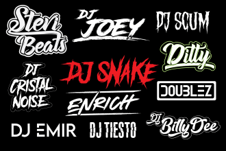 design your dj music band, hip hop, hand drawn rap rock, or brand logo
