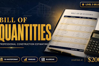 do material takeoff, quantity takeoff and construction cost estimation