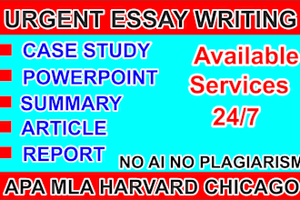 provide urgent essay writing, case study, report, research, summary, proposals