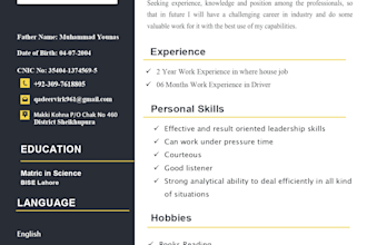 do professional resume design or CV design and modern design