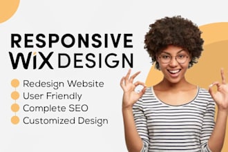 create responsive wix website design, redesign wix website